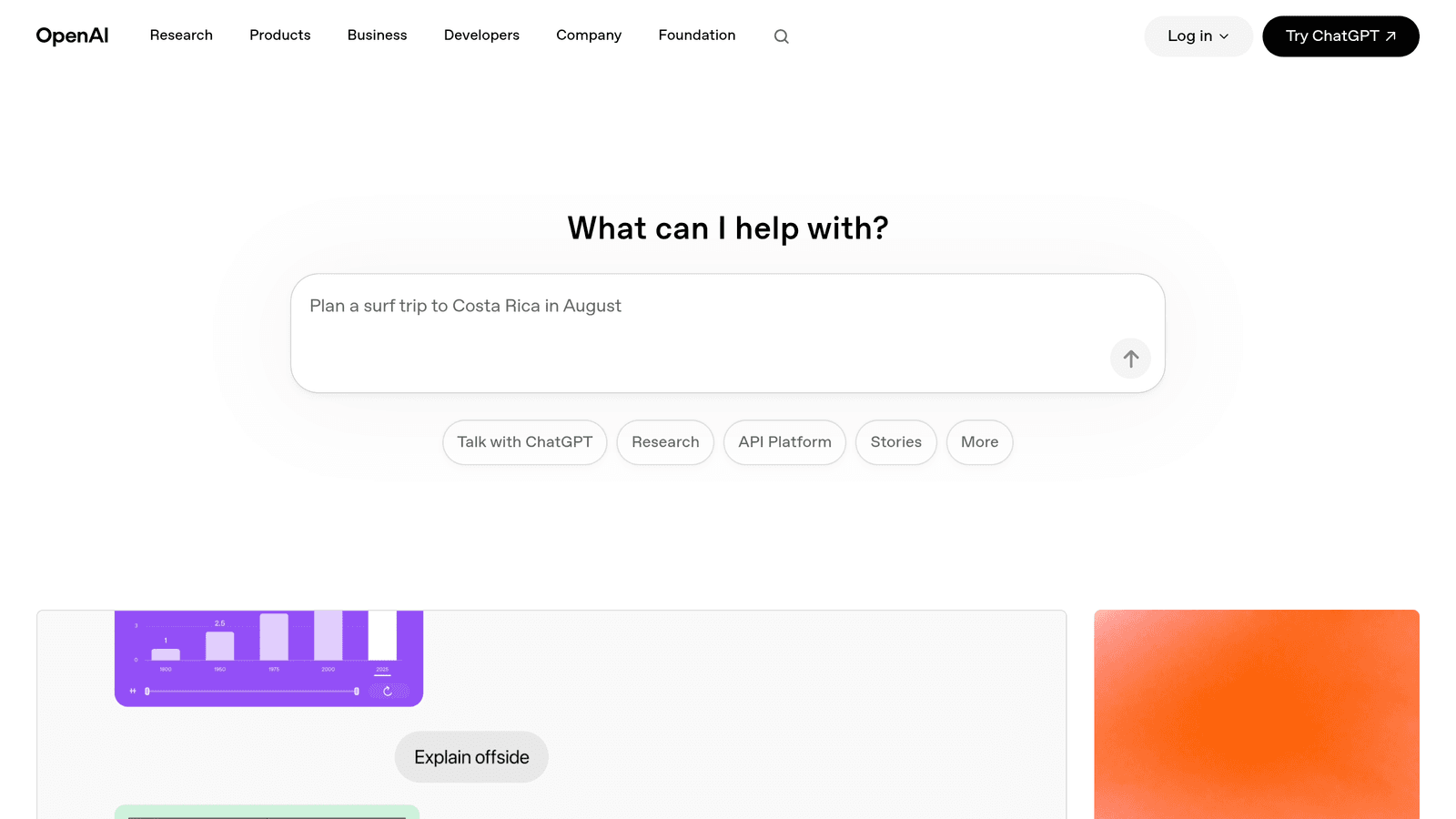 OpenAI homepage