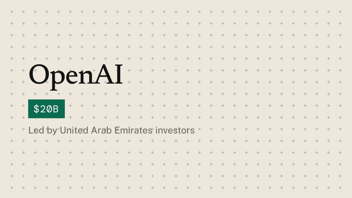 Illustration for: OpenAI cuts target to $20B in UAE-led round